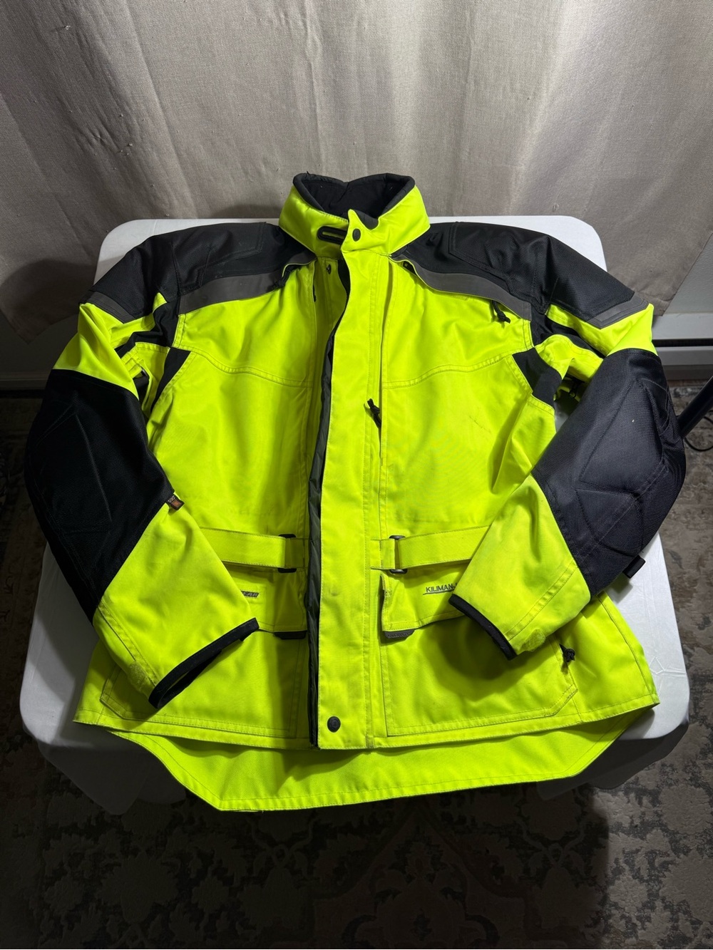High-Visibility Yellow & Black Men’s Safety Jacket